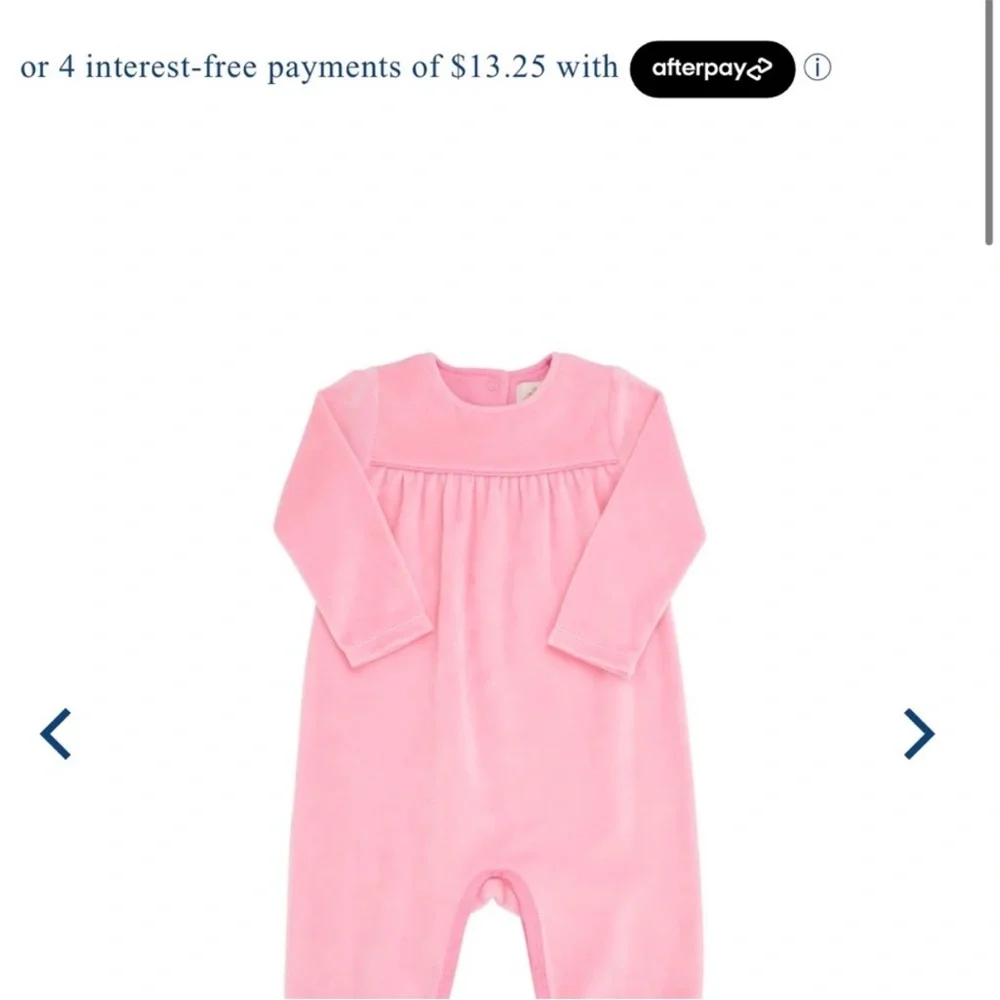 Beaufort Bonnet Company Penny's Playsuit Pink Velour Long Romper Girls 2T